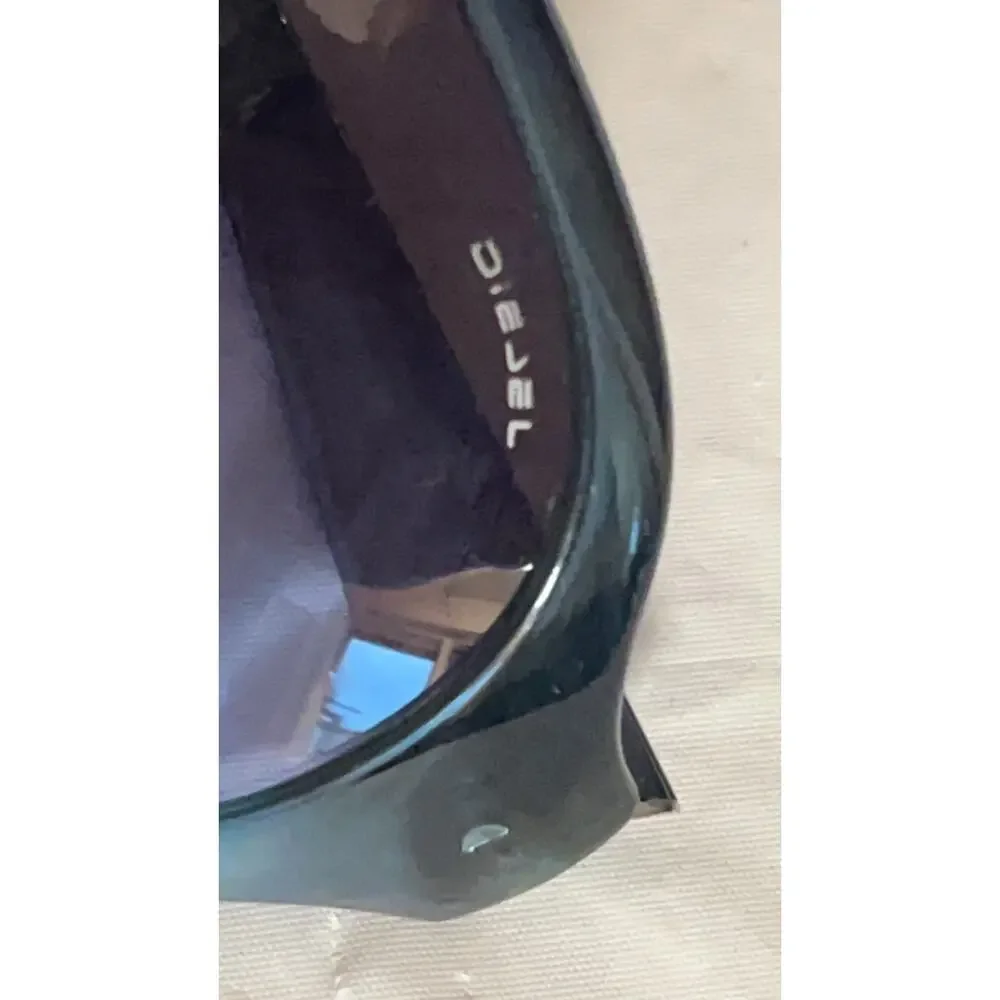 Vintage Diesel SIMAMA Z9IJ Sunglasses Blue Gray Shield Wrap Made In Italy Y2K